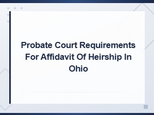 Ohio Affidavit of Heirship Filing Process